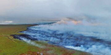 Smoke plume from huge wildfire clouds the skies of west Wiltshire