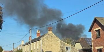 Firefighters respond to Trowbridge blaze as smoke fills the sky