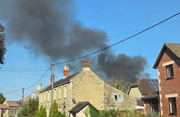 Firefighters respond to Trowbridge blaze as smoke fills the sky