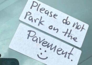 Woman who parked on kerb angry after stickers left on windscreen
