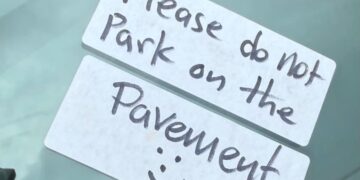 Woman who parked on kerb angry after stickers left on windscreen