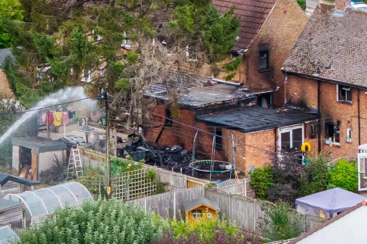 Air ambulance medics treat casualty injured in major fire near Swindon