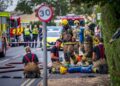 Air ambulance medics treat casualty injured in major fire near Swindon