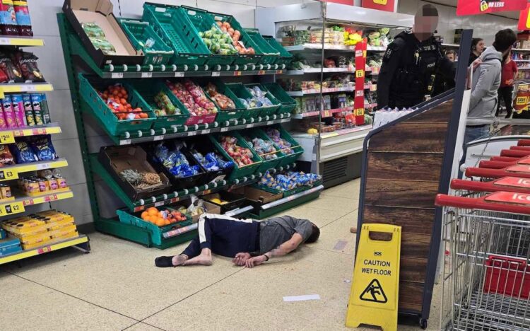 Man missing sock cuffed on Iceland floor after Chippenham assault
