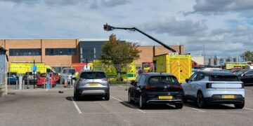 Chemical container damaged in fire sparking huge 999 response