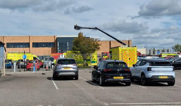 Chemical container damaged in fire sparking huge 999 response