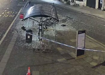 Car crashes into recently replaced bus shelter in Devizes town centre