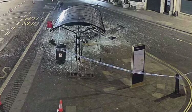 Car crashes into recently replaced bus shelter in Devizes town centre