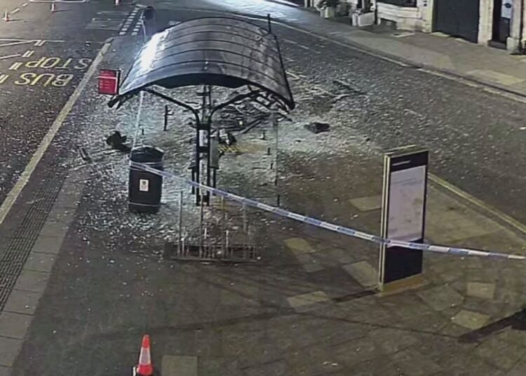 Car crashes into recently replaced bus shelter in Devizes town centre