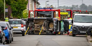 Chippenham road closed after driver flips car in dramatic crash