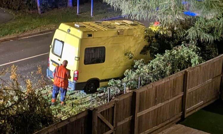 Driver injured after crashing yellow van into tree on Swindon route