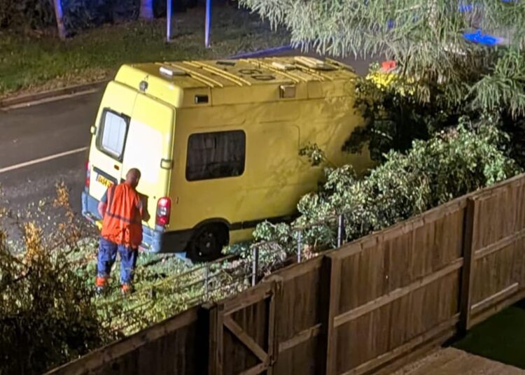 Driver injured after crashing yellow van into tree on Swindon route