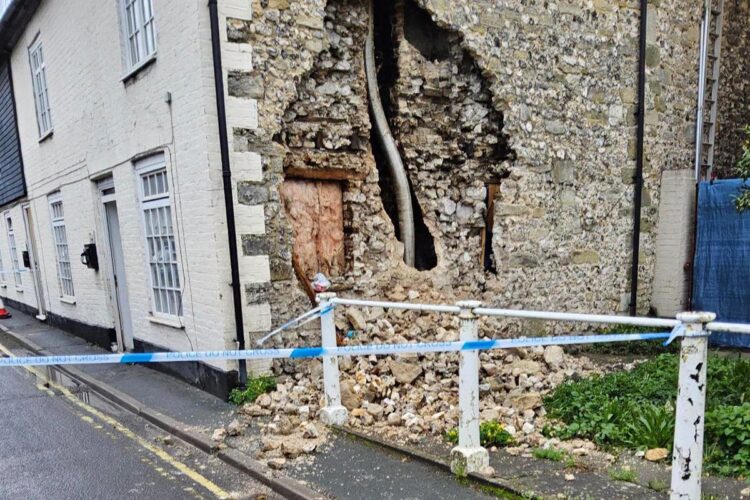 Wilton road to remain closed ‘for days’ after building wall collapses