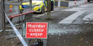 Man ‘covered in blood’ arrested after Swindon bus stop destroyed