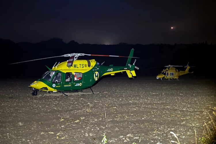 Air ambulances land as man dies of serious injuries in Trowbridge