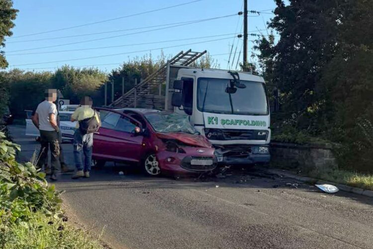 Crash involving lorry and car shuts busy lane in Chippenham