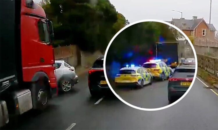Lorry sideswipes car on A350 ‘merge lane’ as police direct traffic