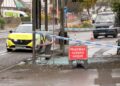 Police guard Swindon bus stop after glass strewn across pavement
