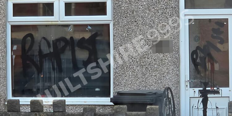 Swindon property ‘linked to gang rape’ targeted with spray paint