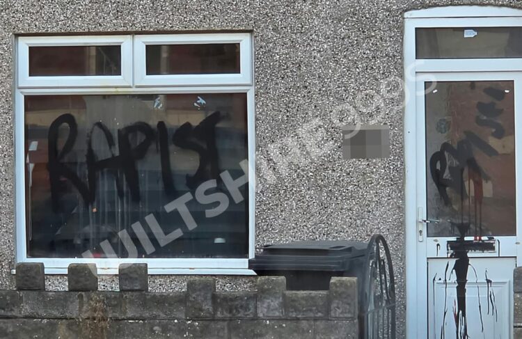 Swindon property ‘linked to gang rape’ targeted with spray paint